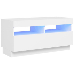 Szafka pod TV z oświetleniem LED, biała, 80x35x40 cm