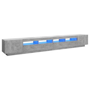 Szafka pod TV z oświetleniem LED, szarość betonu, 300x35x40 cm