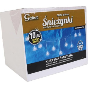 Kurtyna Świetlna 10 Led Śnieżynki Lampki Świąteczne