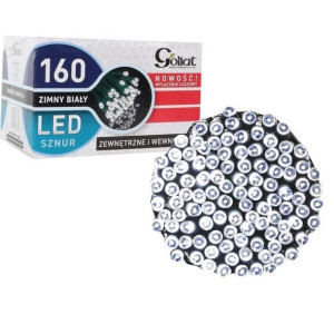 Lampki Choinkowe 160 Led Zimny Biały Zewnetrzne+czas