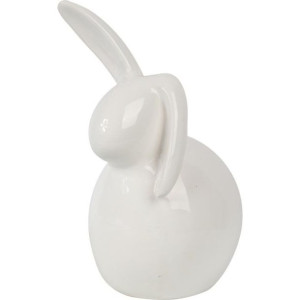 Zając Ceramiczny Figurka Biała Zajączek Wielkanocny