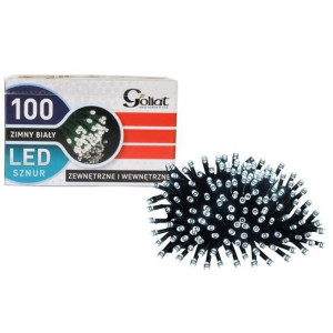 Lampki Sznur 100 Led Zewnętrzne Zimny Biały