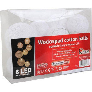 Lampki Cotton Balls Na Baterie Oświetlenie Kule