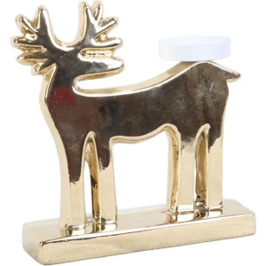 Renifer Ceramiczny Świecznik Renifer 20 Cm Złoty