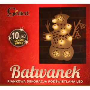 Bałwanek Piankowy 10 Led Dekoracja Świetlna Bałwanek
