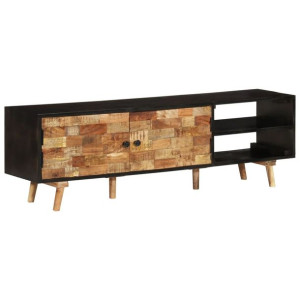 Szafka pod TV, 140x30x45 cm, surowe drewno mango i akacjowe