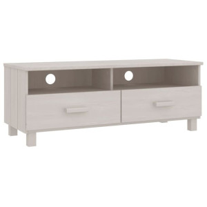 Szafka pod TV, biała, 106x40x40 cm, lite drewno sosnowe