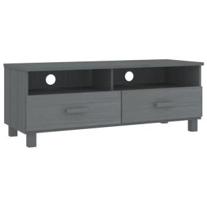 Szafka pod TV, ciemnoszara, 106x40x40 cm, lite drewno sosnowe