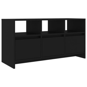 Szafka pod TV, czarna, 102x37,5x52,5 cm, płyta wiórowa