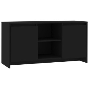Szafka pod TV, czarna, 102x37,5x52,5 cm, płyta wiórowa
