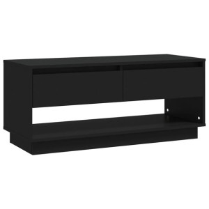 Szafka pod TV, czarna, 102x41x44 cm, płyta wiórowa