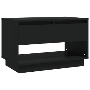 Szafka pod TV, czarna, 70x41x44 cm, płyta wiórowa