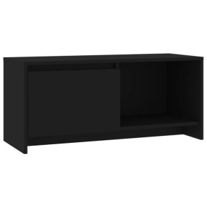 Szafka pod TV, czarna, 90x35x40 cm, płyta wiórowa