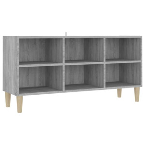 Szafka pod TV, drewniane nogi, szary dąb sonoma, 103,5x30x50 cm