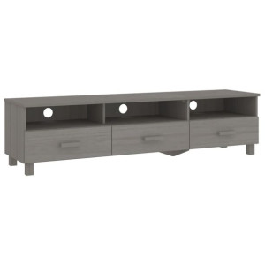 Szafka pod TV, jasnoszara, 158x40x40 cm, lite drewno sosnowe