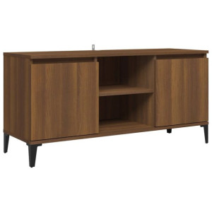 Szafka pod TV, metalowe nóżki, brązowy dąb, 103,5x35x50 cm