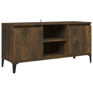 Szafka pod TV, metalowe nóżki, przydymiony dąb, 103,5x35x50 cm