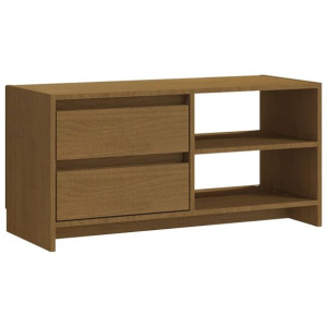 Szafka pod TV, miodowy brąz, 80x31x39 cm, drewno sosnowe