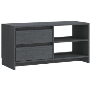 Szafka pod TV, szara, 80x31x39 cm, drewno sosnowe