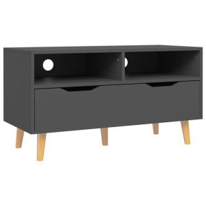Szafka pod TV, szara, 90x40x48,5 cm, płyta wiórowa