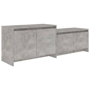 Szafka pod TV, szarość betonu, 146,5x35x50 cm, płyta wiórowa