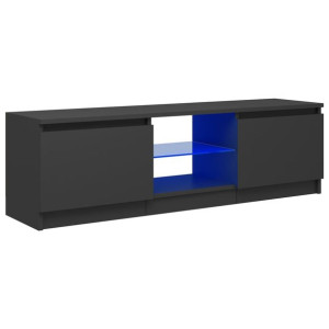 Szafka pod TV, z oświetleniem LED, szara, 120 x 30 x 35,5 cm