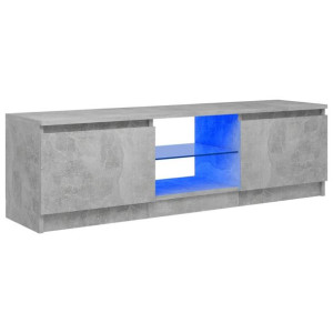 Szafka pod TV, z oświetleniem LED, szara, 120 x 30 x 35,5 cm