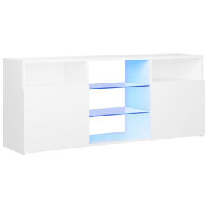 Szafka TV z oświetleniem LED, biała, 120x30x50 cm
