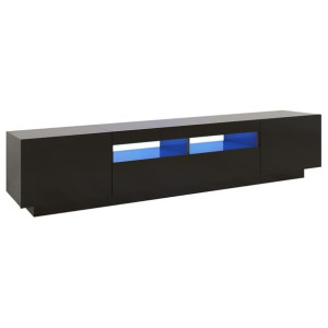 Szafka TV z oświetleniem LED, czarna, 200x35x40 cm