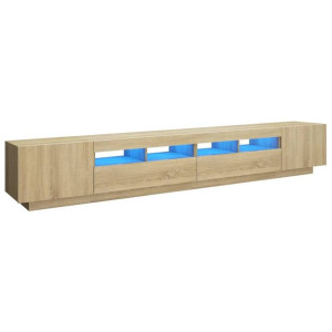 Szafka TV z oświetleniem LED, dąb sonoma, 260x35x40 cm