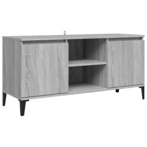 Szafka TV, metalowe nóżki, szary dąb sonoma, 103,5x35x50 cm