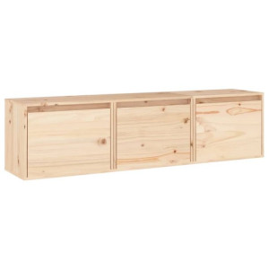 Szafki pod TV, 3 szt., lite drewno sosnowe