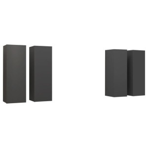 Szafki TV, 4 szt., szare, 30,5 x 30 x 90 cm, płyta wiórowa