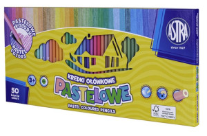 Kredki pastelowe okrągłe 50 kolorów Astra