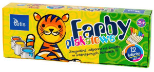 Farby plakatowe 12kol 20ml Tetis