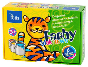 Farby plakatowe 6kol 20ml Tetis