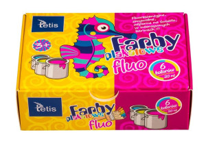 Farby plakatowe fluorescencyjne 6kol 20ml Tetis