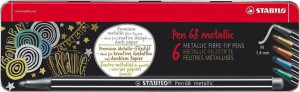 Flamastry STABILO Pen 68 metallic etui metalowe 6 szt 6806/8-32