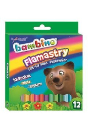 Flamastry brokatowe 12kol BAMBINO standard Cena za 1szt p12