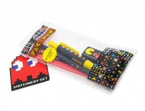 PAC-MAN zestaw przyborów długopis, ołówek,linijka,temperówka,gumka