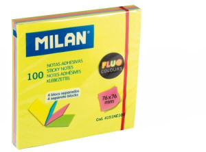 Karteczki fluo 4 kolory 76x76mm 100k 4151NE100 MILAN