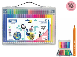 Flamastry 50szt. Peacock w plastikowej walizce 0615350PCK MILAN