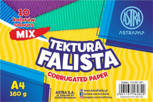Tektura falista ASTRAPAP A4 mix 10 kol 160g, zestaw