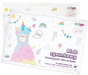Blok rysunkowy A4 Hejka tu Lenka 20k 90g biały Strigo