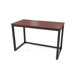 Biurko Czerwony blat Stelaż drewniany 138 cm