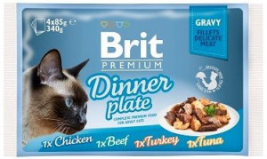 Brit Premium Cat Gravy Fillet Dinner Plate 4x85g