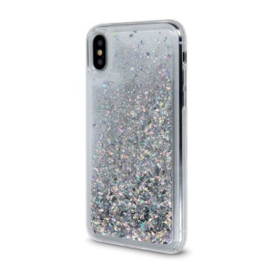 Etui Samsung Galaxy A12 / M12 Przelewany Brokat Liquid Sparkle Srebrne