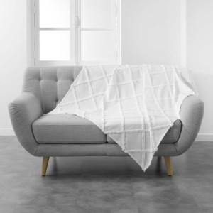Koc Pled Biały Boho 125x150