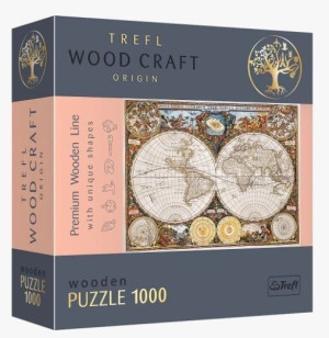 Gra Puzzle Drewniane 1000 Elementów Antyczna Mapa Świata