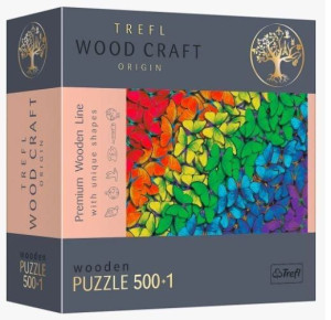 Gra Puzzle Drewniane 500 Elementów Tęczowe Motyle